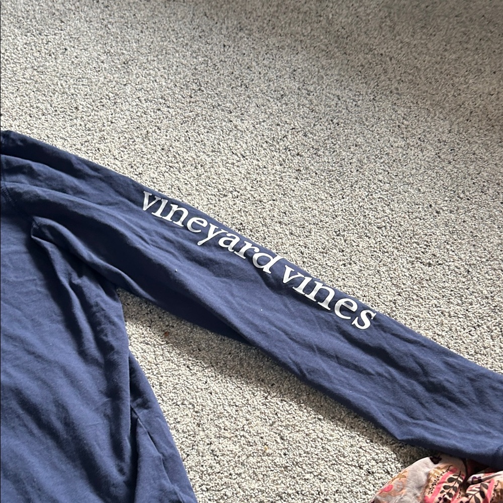 Vineyard Vines Dark Blue Hoodie with Green Logo - Picture 3 of 5